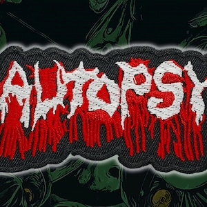 AUTOPSY&#39;Logo&#39;Embroidered Patches,Death Metal patches,Metal patches,Battle Jacket,