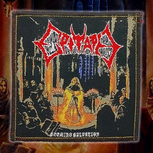 EPITAPH &#39;Seeming Salvation&#39; Woven Patches,Old school Death Metal patches,Death Metal patches,Battle jacket,Metal patches,