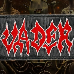VADER &#39;Logo&#39; Embroidered Patches, Death Metal patches,Old school Death Metal Battle jacket,Metal patches,