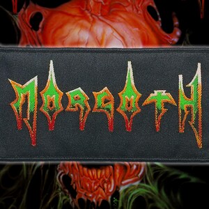 MORGOTH &#39;Logo&#39; Woven Patches,Old school Death Metal patches,Battle jacket,Metal patches,