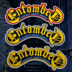 ENTOMBED&#39;Logo&#39;Embroidered Patches,Death Metal patches,Heavy Metal patches,Battle Jacket,