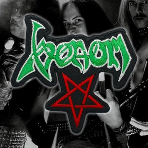 VENOM &#39;Pentagram&#39; Embroidered Patches, Black Heavy Metal patches,Heavy Metal Battle jacket,Old school Heavy Thrash Black Metal patches,