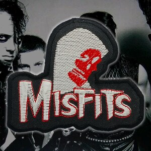 Parche bordado Misfits/Logotipo de calavera de punk rock de terror/Apliques/Parches para coser/