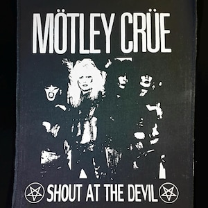 MOTLEY CRUE &#39;Shout At The Devil&#39; Screen Printing Patches, Heavy Metal patches,Hair Band,Glam Rock patches,Battle jacket,