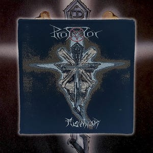 Patch tecido PROTECTOR 'Misanthropy', patches ThrashMetal, BattleJacket, patch costurado, patch para colete,