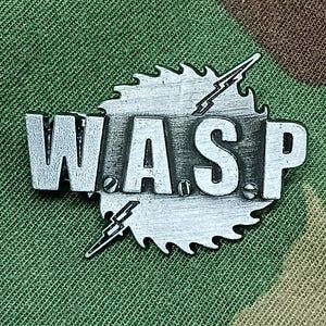 WASP/Enamel Metal Pins/Battle vest appliques Heavy Metal gear/