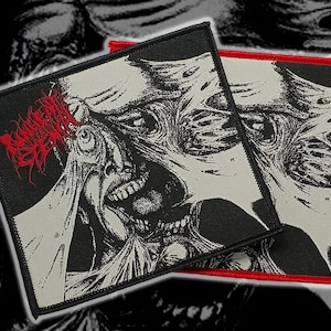 PUNGENT STENCH&#39;Face&#39;Woven Patches,Death Metal patches,Metal patches,Battle Jacket,