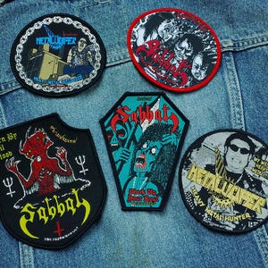 Bundle Set 5 Japanese Black Heavy Metal Kult/Official Releases/Sabbat/Metalucifer/Woven Patches/Battle Vest/Sew-on/Appliques/
