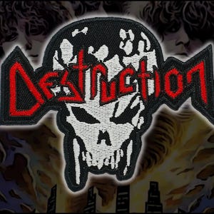 DESTRUCTION&#39;Skull&#39;Embroidered Patches,Thrash Metal patches,Heavy Metal patches,Metal band patches,Battle Jacket,