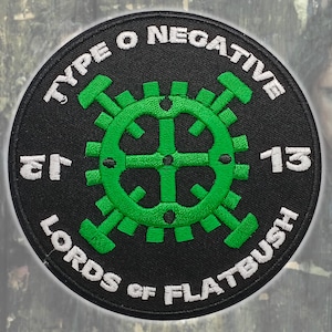 TYPE O NEGATIVE/Lords Of Flatbush/刺繍パッチ/ヘビーメタルパッチ/ゴシックメタル/バトルベスト/縫い付け/アップリケ/