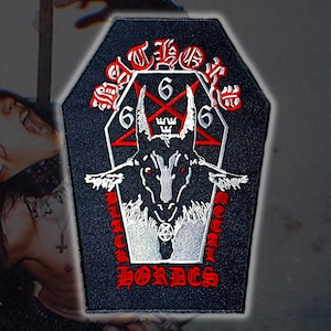 BATHORY&#39;Black Metal Hordes&#39;Embroidered Back Patches,Black Metal patches,Metal patches,Rock band patches,Battle Jacket,
