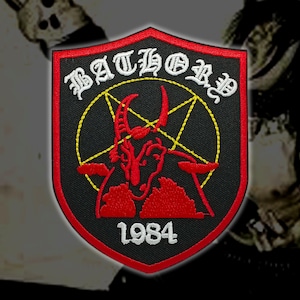 BATHORY &#39;Goat 1984&#39; Embroidered Patches, Black Metal patches,Black Metal Battle jacket,Thrash Heavy Metal patches,Old school Metal patches,