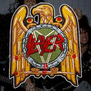 SLAYER&#39;Eagle&#39;Embroidered Patches,Thrash Metal patches,Heavy Metal patches,Rock band patches,Battle Jacket,