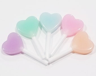 Pretend Lollipop for 12" - 18" dolls- heart sucker in various colors- dollhouse accessories food