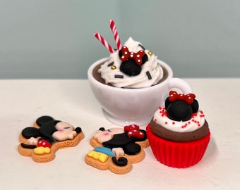 Mini Snack Set-Hot Cocoa, Cookies, & Cupcake 1/3 scale to fit 14- 18" doll -choose one item or whole set