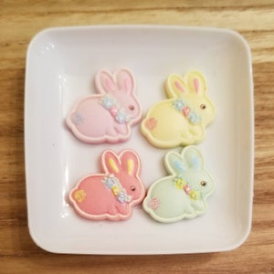 Bunny Cookie Plate for 14- 18" dolls - Great for Easter, food, kitchen 1:3 scale