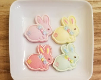 Bunny Cookie Plate for 14- 18" dolls - Great for Easter, food, kitchen 1:3 scale