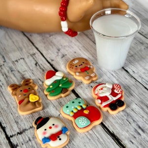 Mini Christmas Cookies 1/3 scale to fit 14.5 18 inch doll-Cookies for Santa,food,kitchen accessory elf props image 6