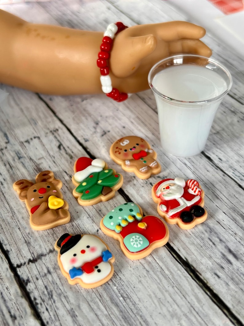 Mini Christmas Cookies 1/3 scale to fit 14.5 18 inch doll-Cookies for Santa,food,kitchen accessory elf props image 6