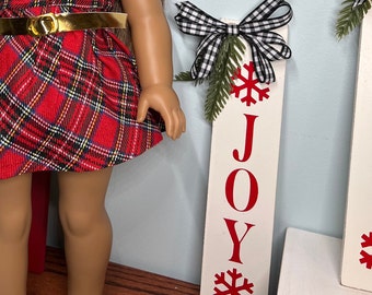 Mini Christmas Farmhouse Sign 1/3 scale sized for 14.5 -18 inch doll,Dollhouse Decor