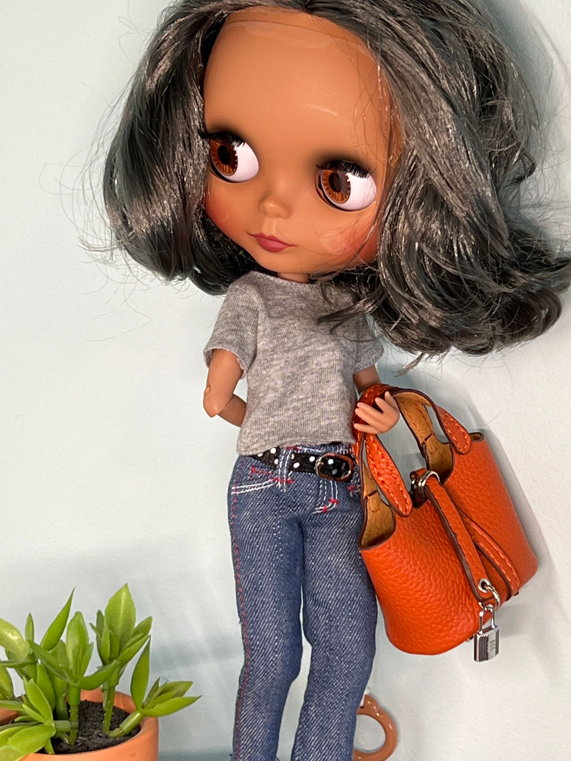 Dollhouse doll fashion accessory handbag designer purse Gucci Dior Hermes  Chanel Louis Vuitton —