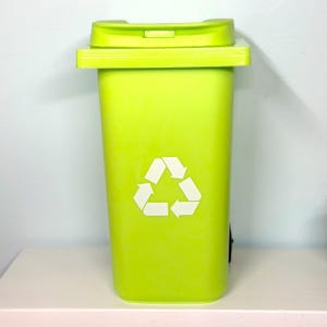 Trash Can or Recyclables Bin 1/13 scale for 14.5"- 18" dolls- various colors- dollhouse accessories yellow/green recycle