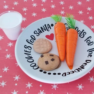 Cookies for Santa Carrots for Reindeer Plate 1/3 scale for 14.5"- 18" dolls- Plate only, or with cookies, carrots, and milk- dollhouse food
