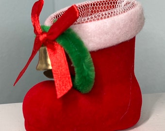 Mini Christmas Boot 1/3 scale for 14.5"- 18" dolls- St Nicholas Boot- doll house accessories