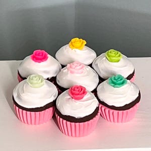 Mini Cupcake 1/3 scale for American 14- 18” dolls- dollhouse accessory snacks faux food