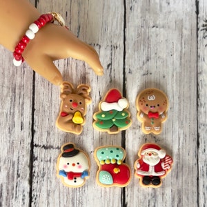 Mini Christmas Cookies 1/3 scale to fit 14.5- 18 inch doll-Cookies for Santa,food,kitchen accessory- elf props