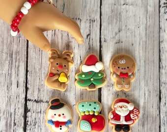 Mini Christmas Cookies 1/3 scale to fit 14.5- 18 inch doll-Cookies for Santa,food,kitchen accessory- elf props