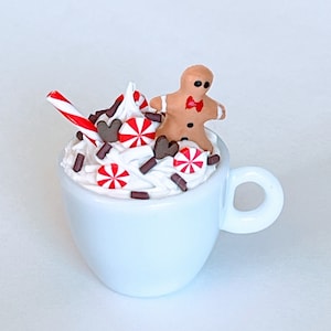 Mini Gingerbread Hot Chocolate for 1/3 scale for 14”- 18” dolls-  doll drink, hot cocoa