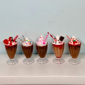 Mini Ice Cream Parfait for 14- 18" doll -bjd or Smart doll- sundae, chocolate shake, frozen drink