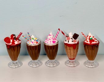 Mini Ice Cream Parfait for 14- 18" doll -bjd or Smart doll- sundae, chocolate shake, frozen drink