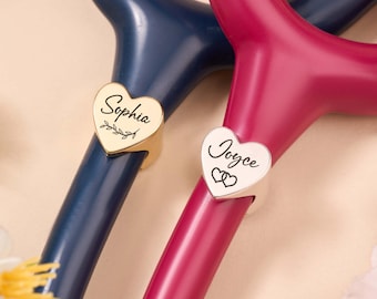 Gepersonaliseerde stethoscooptag met naam, ID-tag hartstethoscoop, gegraveerde stethoscoopbedelring, doktersgeschenken, kerstcadeaus, cadeau voor verpleegkundige