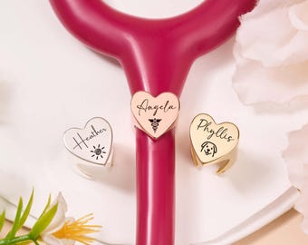 Personalized Engraved Stethoscope ID Tag,Heart Stethoscope ID Charm,Stethoscope Name Tag,Stethoscope Nurse Gift,RN Doctor/Nurse Gift for Her