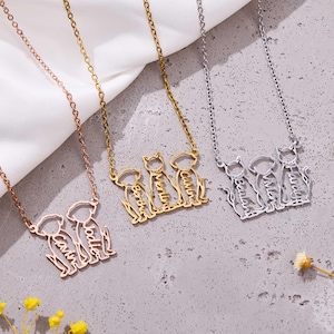 Personalized Cat Name Necklace,Custom Dog Name Jewelry,Cat Lover Necklace,Pet Silhouette Necklace,Custom Animal Necklace,Dog Lovers Gift