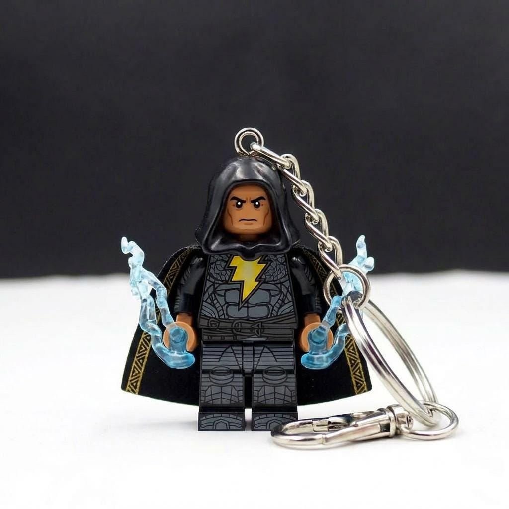 Black Adam Minifigure Keychain | Justice Society Superhero Inspired Toy ...