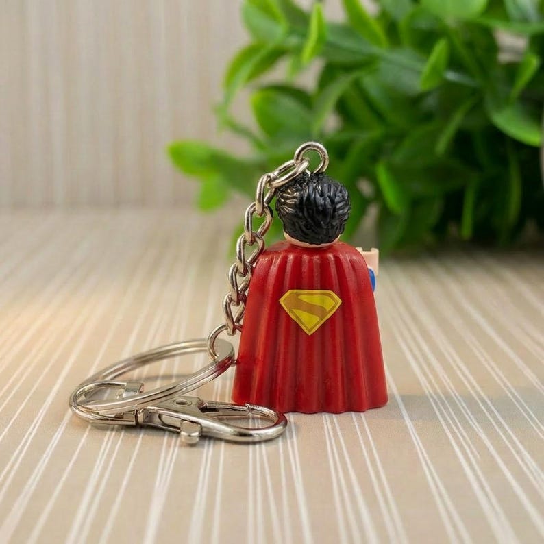 Superman Keyring Custom Action Figure Keychain | Superhero Keyring | Legendary Comic ...