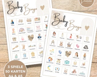Baby Bingo Baby Shower Game | 50 Printable Bingo Cards + Blank Cards | Gender-Neutral Baby Party Game | Instant Download