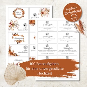 Fotoaufgaben Hochzeit – Spiel für Gäste | Fotobox Karten PDF | Hochzeitsspiel DIY | Erinnerungen sammeln | digitaler Download