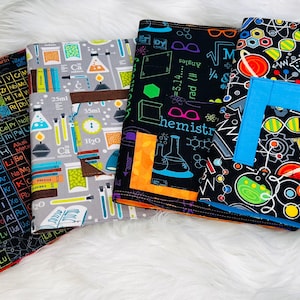 Fabric Covered Composition Book Back to School Science Theme Composition Book Included Choice of One Set G