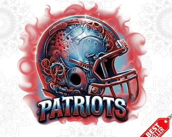 Patriots Football Clipart PNG – Game Day Sublimation Design (Digital Download)
