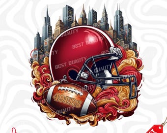 49ers Football PNG Game Day Clipart sublimatie - Premium Design 49ersTeam Football, 49ersT-Shirt, MOK, bestand png (digitale download)