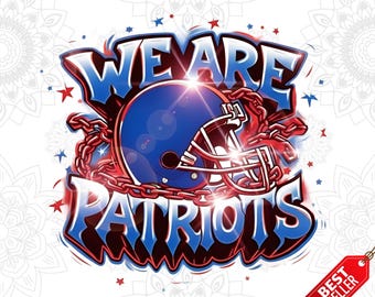 Patriots Football PNG – Game Day Clipart, Sublimation Design (Digital Download)