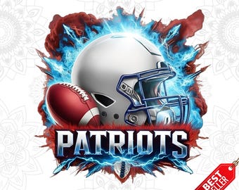 Patriots Football PNG Game Day Clipart Sublimation - Design Patriots Team Football, Patriots T-Shirt, MUG, File Png (Digital Download)