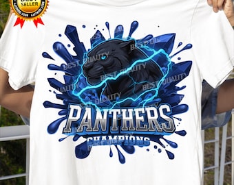 Sublimación de imágenes prediseñadas del día del partido de fútbol de los Panthers - Diseño premium del equipo de fútbol de los Panthers, camiseta de los Panthers, archivo PNG (descarga digital)