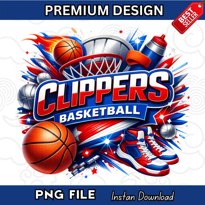 Clippers Basketball Clipart PNG – Game Day Sublimation Design (digital ...