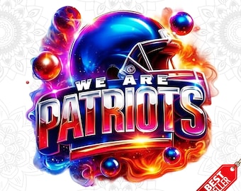 Patriots Football PNG – Game Day Clipart, Sublimation Design (Digital Download)