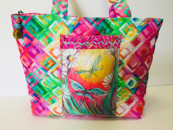 colorful quilted purse